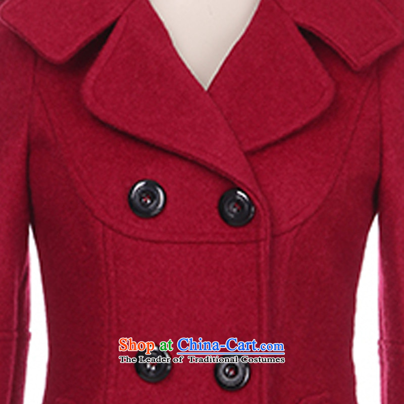 In accordance with the 2015 autumn optimizing a new double-coats female jacket gross? 308 wine red M ('optimized in accordance with the (KAYOUYI) , , , shopping on the Internet