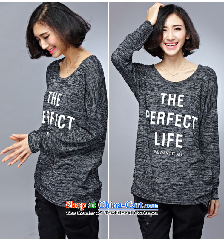 The Eternal Soo-to increase women's code 200 catties autumn 2015 new products thick mm sister Korean people video thin, thick coated shirt long-sleeved T-shirt shirt spend gray 3XL picture, prices, brand platters! The elections are supplied in the national character of distribution, so action, buy now enjoy more preferential! As soon as possible.