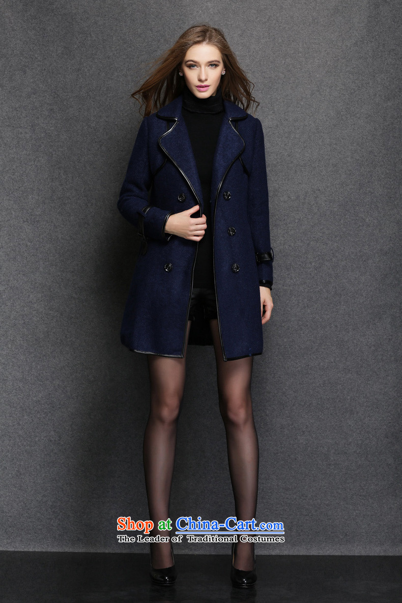 Rui Mei to to increase women's code 2015 Fall/Winter Collections new thick mm thin wool is video Sau San coats that long wind jacket R1551 3XL Blue Photo, prices, brand platters! The elections are supplied in the national character of distribution, so action, buy now enjoy more preferential! As soon as possible.