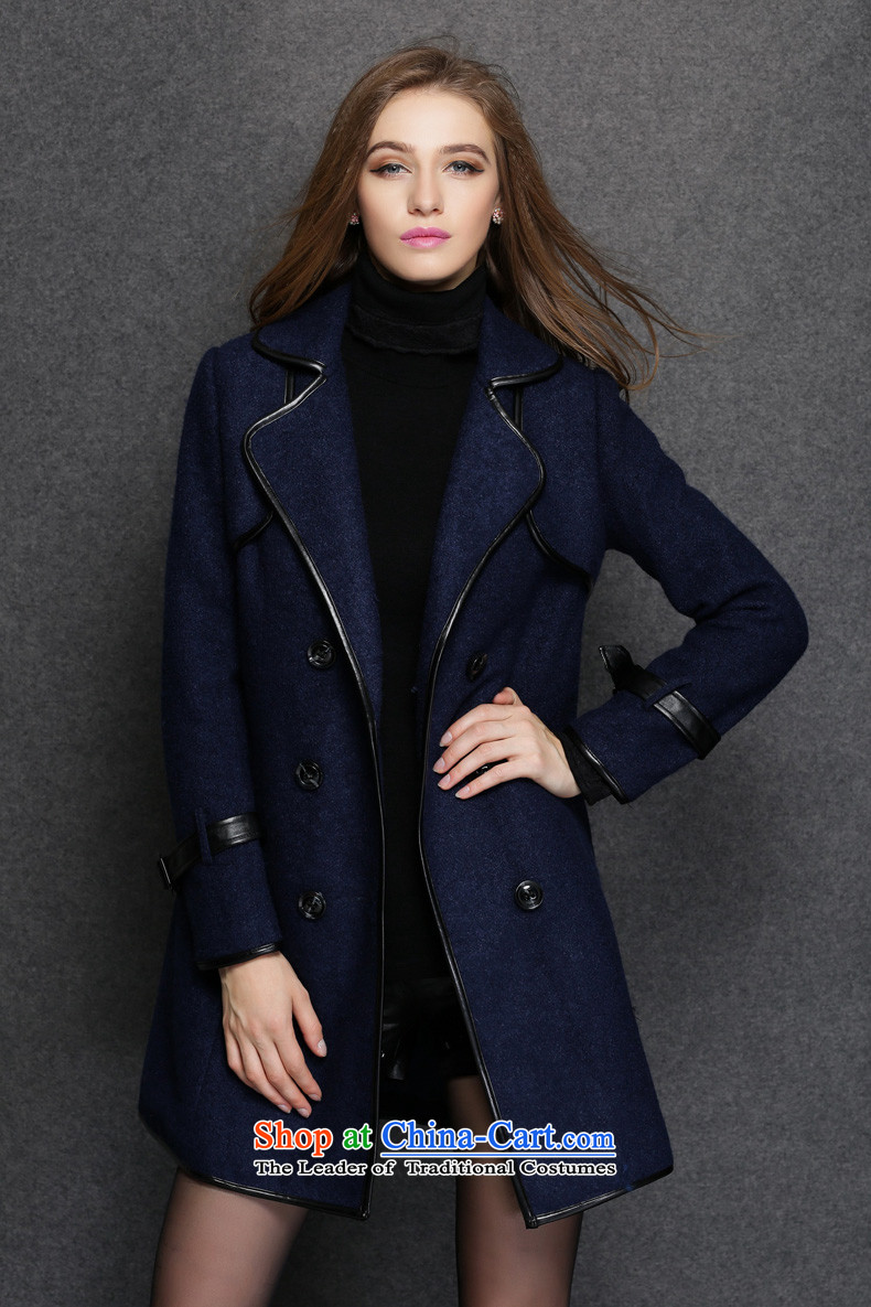 Rui Mei to to increase women's code 2015 Fall/Winter Collections new thick mm thin wool is video Sau San coats that long wind jacket R1551 3XL Blue Photo, prices, brand platters! The elections are supplied in the national character of distribution, so action, buy now enjoy more preferential! As soon as possible.