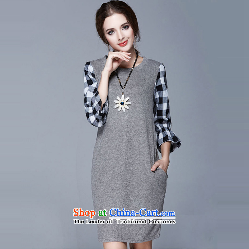 Song Of Yue xl autumn new Western liberal wool textile color patterned after the collision spell dresses SN1519 3XL(150-165 black), Song of Yue Jin , , , shopping on the Internet