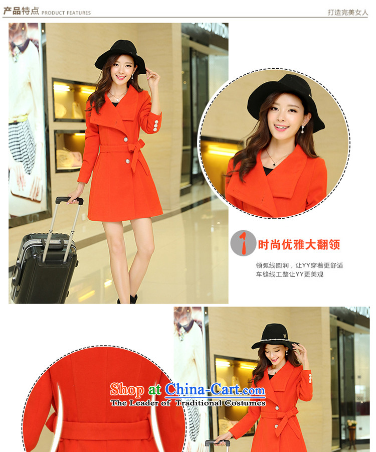 Light-hee 2015 new winter clothing gross overcoats girl Won? Edition long belt roll collar orange M picture, prices, brand platters! The elections are supplied in the national character of distribution, so action, buy now enjoy more preferential! As soon as possible.