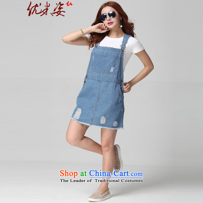 Optimize m Gigi Lai Package Mail C.o.d. autumn 2015 new products to increase the number of the new video thin autumn and winter thick, less aging cats shall strap skirt leisure video thin blue skirt 4XL recommendations cowboy 145 to 165 catties, optimize