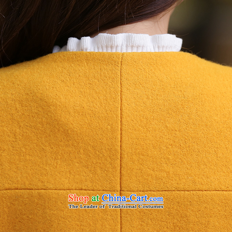 Maximum number of ladies fall/winter collections to intensify the poem terrace flowers on her sister in thin long graphics Sau San fleece a wool coat thick mm yellow jacket XXXXL, Connie Sub Ms Ruth flowers.... shopping on the Internet