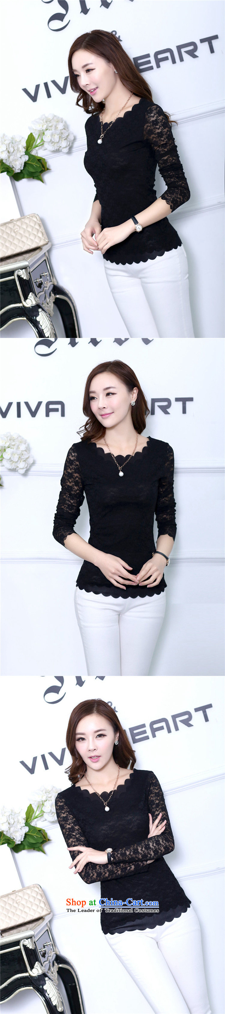 The new Korean eddievril larger female thick mm200 catty Sau San long-sleeved T-shirt lace female thick solid thin shirt graphics sister large black) pictures, Jin XXL(135-165 price, brand platters! The elections are supplied in the national character of distribution, so action, buy now enjoy more preferential! As soon as possible.