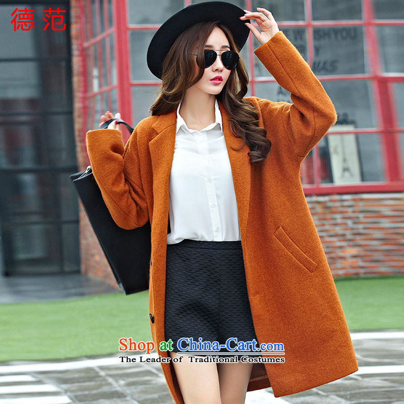 Van de  2015 Fall/Winter Collections fashion thick lapel solid color jacket female Korean gross? Edition long a wool coat female new and Color M van de shopping on the Internet has been pressed.