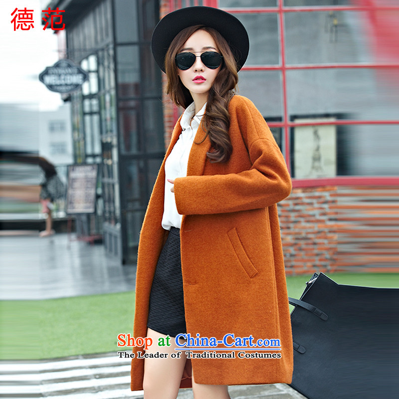Van de  2015 Fall/Winter Collections fashion thick lapel solid color jacket female Korean gross? Edition long a wool coat female new and Color M van de shopping on the Internet has been pressed.