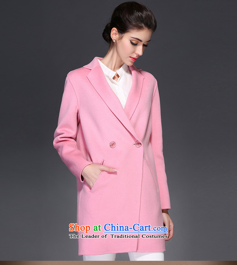 Hengyuan Cheung high-end 2-sided cashmere overcoat girl in the autumn of 2015, long new woolen coats of Sau San plain manual? sewing thread outside services and logistics services through OL pink 160/M image, prices, brand platters! The elections are supplied in the national character of distribution, so action, buy now enjoy more preferential! As soon as possible.