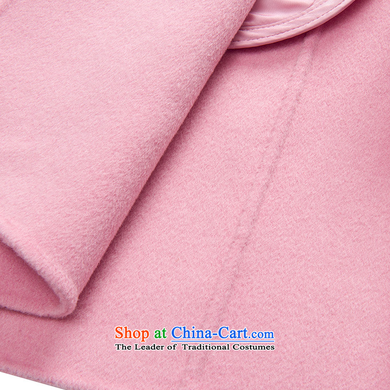 Hengyuan Cheung high-end 2-sided cashmere overcoat girl in the autumn of 2015, long new woolen coats of Sau San plain manual? sewing thread outside services and logistics services through OL pink 160/M, Hengyuan Cheung shopping on the Internet has been pr