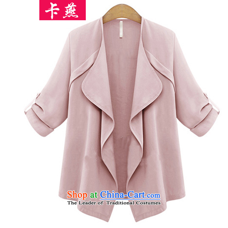  2015 Yan to card xl women 200 catties thick MM mount loose video thin autumn long-sleeved jacket small short of thick sister windbreaker 321 pink 4XL, card Yan Shopping on the Internet has been pressed.