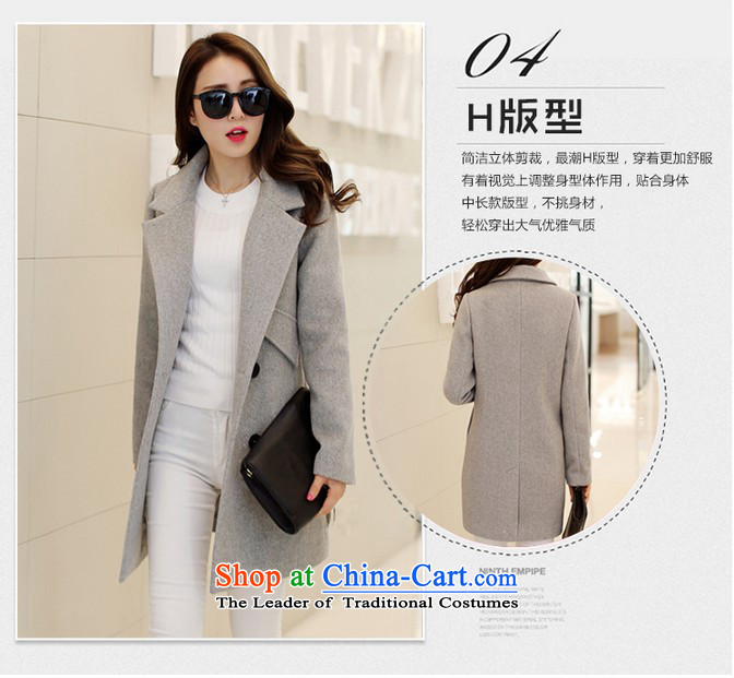 Teresa Mo 2015 autumn and winter deplored the new Korean version of Sau San OL temperament gross girls jacket? Long a wool coat X0528 Gray L picture, prices, brand platters! The elections are supplied in the national character of distribution, so action, buy now enjoy more preferential! As soon as possible.