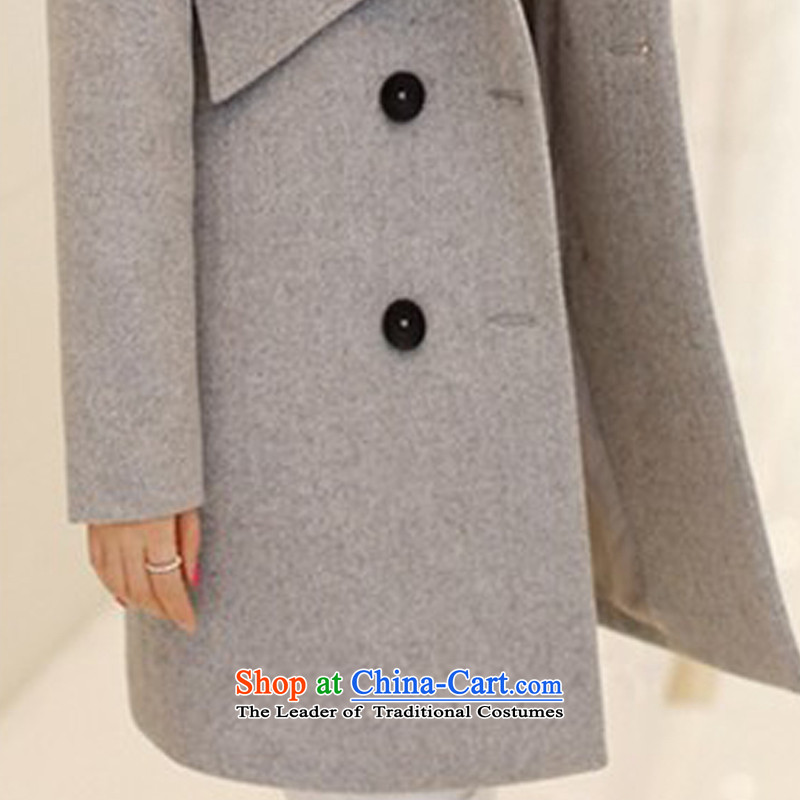 Teresa Mo 2015 autumn and winter deplored the new Korean version of Sau San OL temperament gross girls jacket? Long a wool coat X0528 Gray L, deplored Teresa Mo , , , shopping on the Internet