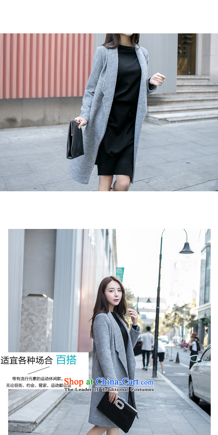 Eun-hui of the 2015 autumn and winter Korean Sau San video thin suits lapel larger gross in loose long jacket?) gross flows of female coat?  1570 gray S picture, prices, brand platters! The elections are supplied in the national character of distribution, so action, buy now enjoy more preferential! As soon as possible.