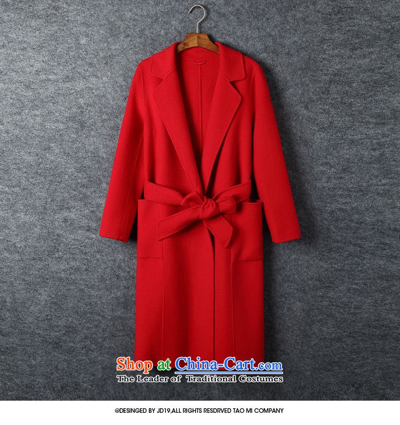 Double-side cashmere overcoat JD19 female long 2015 autumn and winter coats new wool? female model), Lap windbreaker. long coats of Sau San Navy M picture, prices, brand platters! The elections are supplied in the national character of distribution, so action, buy now enjoy more preferential! As soon as possible.