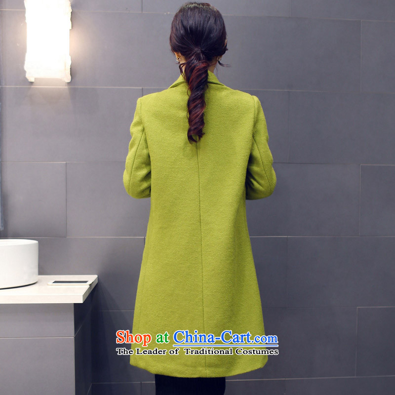 Stylish devil of the 2015 Fall/Winter Collections in the new long a wool coat Korean Sau San video thin stylish Wild Green Jacket M136 GREEN M, stylish devil of (SHISHANGMOZHE) , , , shopping on the Internet