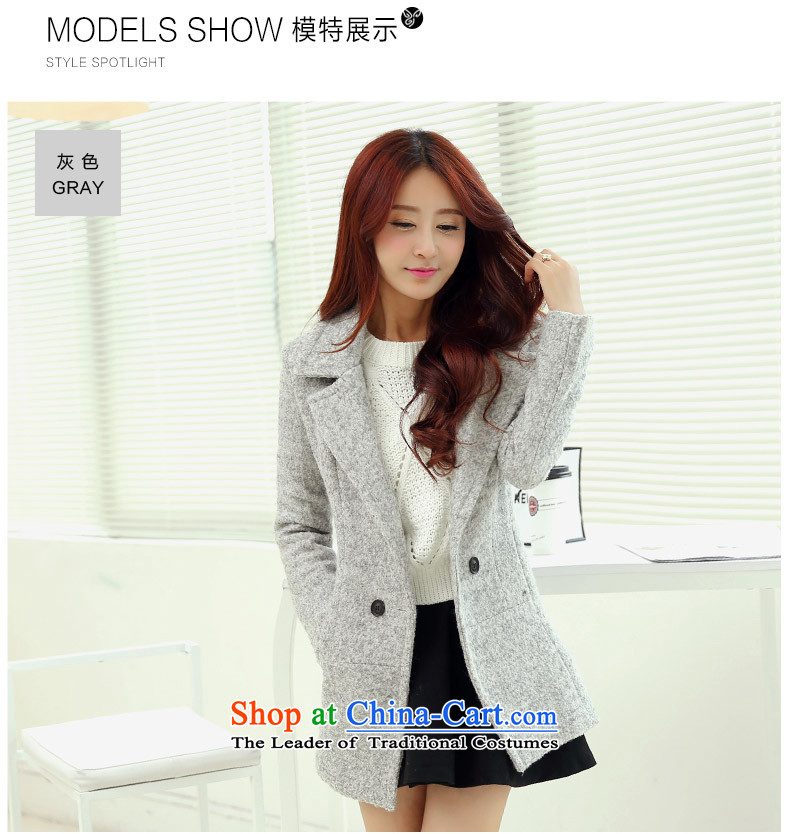 Shi Yi No. 2015 autumn and winter new wool a wool coat female Korean pure colors plus cotton thin, long, video gross a wool coat female jacket Tibetan Blue M picture, prices, brand platters! The elections are supplied in the national character of distribution, so action, buy now enjoy more preferential! As soon as possible.