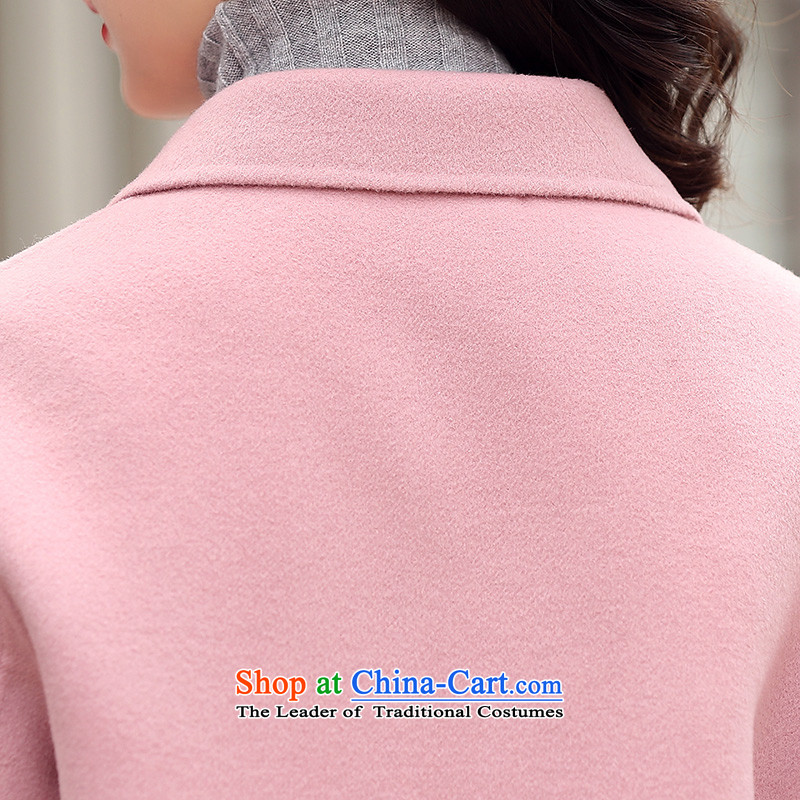 In the autumn of 2015, the new Pei candy colored coat gross shortage of female jacket?-sided flannel woolen coat and pink M Ho Pei (lanpei) , , , shopping on the Internet