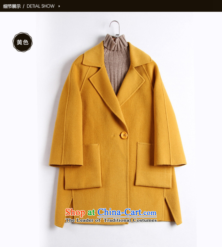 In the autumn of 2015, the new Pei gross female Korean jacket? in long-sided cashmere overcoat cocoon female woolen coat light yellow 7-day pre-sale prices, pictures, M brand platters! The elections are supplied in the national character of distribution, so action, buy now enjoy more preferential! As soon as possible.