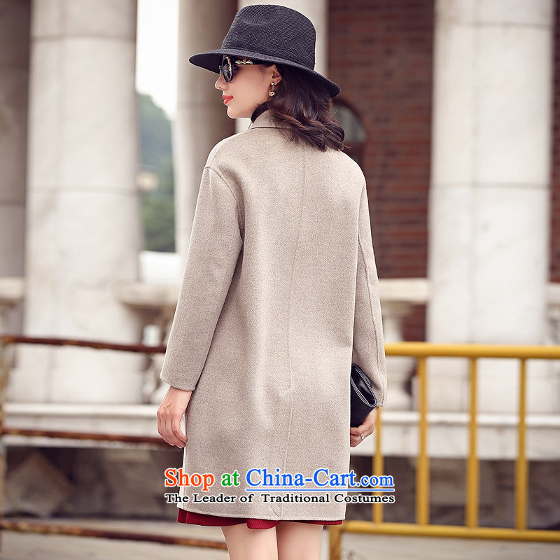 In the autumn of 2015, the new Pei Western-style suit washable wool-sided flannel woolen coat in long-jacket m Gray M Ho Pei (lanpei) , , , shopping on the Internet