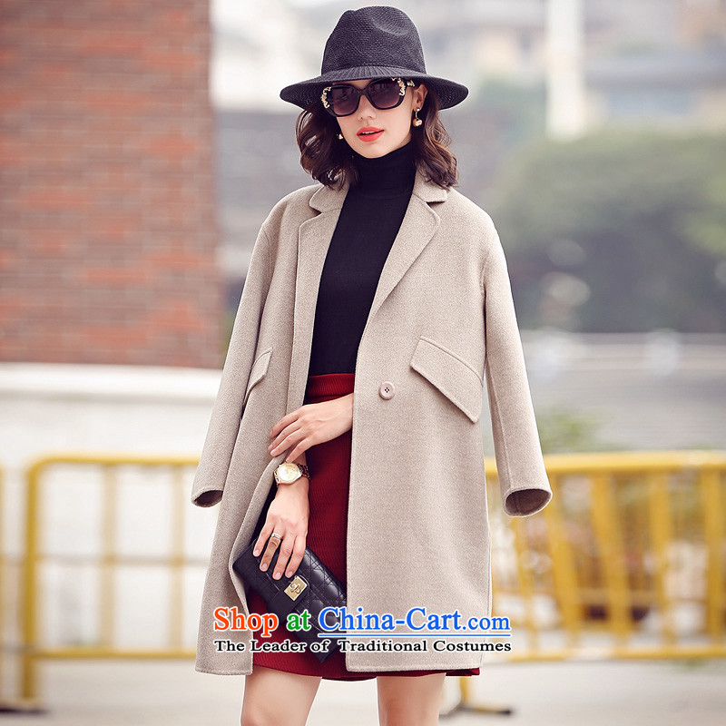 In the autumn of 2015, the new Pei Western-style suit washable wool-sided flannel woolen coat in long-jacket m Gray M Ho Pei (lanpei) , , , shopping on the Internet