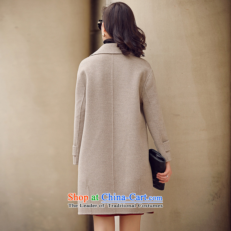 Ho Pui 2015 autumn and winter new women's gross? for long suit coats of double-sided cashmere overcoat female woolen coat m Gray pre-sale 5 days , L Ho Pei (lanpei) , , , shopping on the Internet