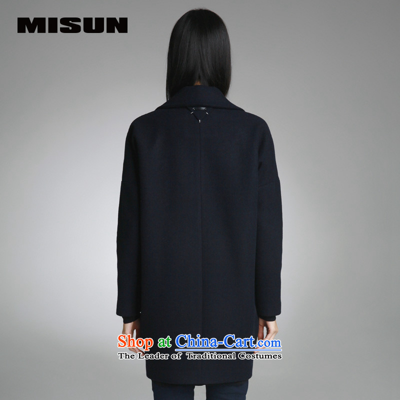 Michin MISUN/ 2015 autumn and winter new European sites connected over the small cocoon suit for thick a wool coat girl S m Sang (gray) has been pressed on misun Shopping