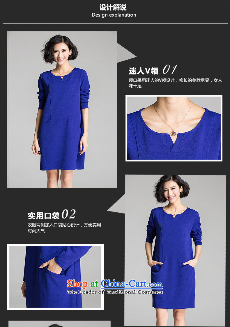 The Eternal Sau 2015 large female thick mm autumn new products attractive V-Neck trendy and comfortable long-sleeved dresses dark blue 4XL Photo, prices, brand platters! The elections are supplied in the national character of distribution, so action, buy now enjoy more preferential! As soon as possible.