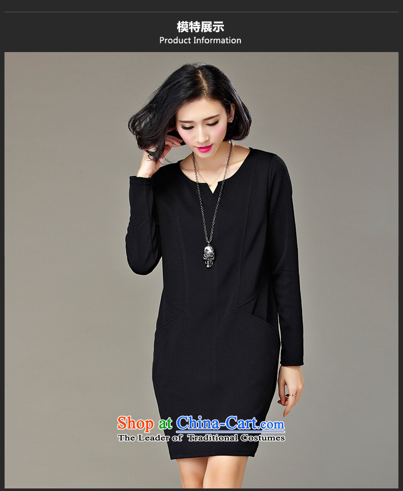 The Eternal Sau 2015 large female thick mm autumn new products attractive V-Neck trendy and comfortable long-sleeved dresses dark blue 4XL Photo, prices, brand platters! The elections are supplied in the national character of distribution, so action, buy now enjoy more preferential! As soon as possible.