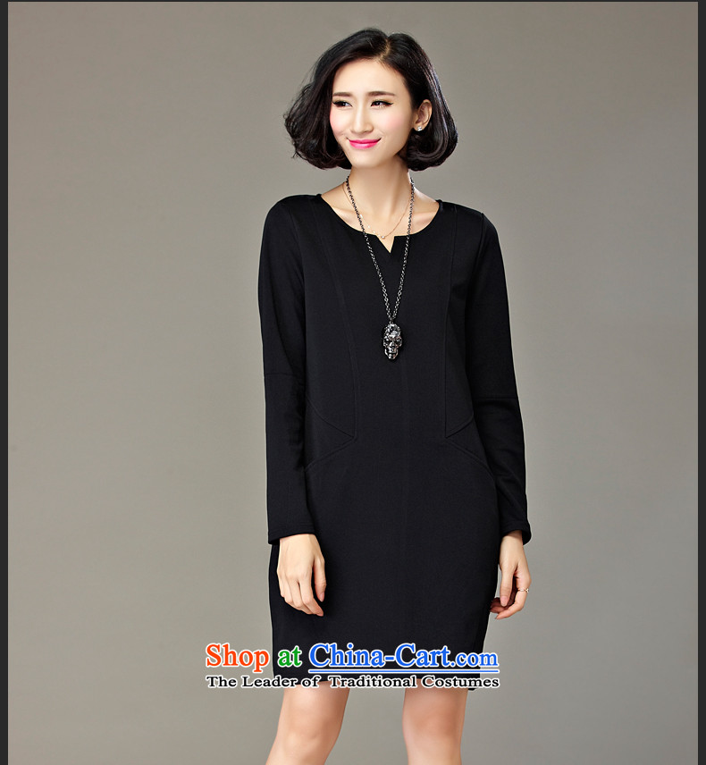 The Eternal Sau 2015 large female thick mm autumn new products attractive V-Neck trendy and comfortable long-sleeved dresses dark blue 4XL Photo, prices, brand platters! The elections are supplied in the national character of distribution, so action, buy now enjoy more preferential! As soon as possible.