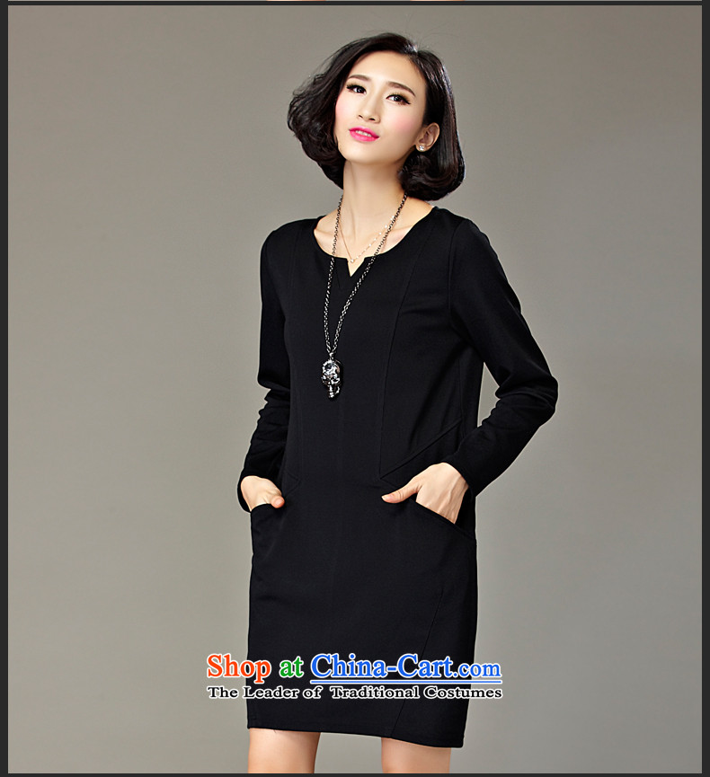 The Eternal Sau 2015 large female thick mm autumn new products attractive V-Neck trendy and comfortable long-sleeved dresses dark blue 4XL Photo, prices, brand platters! The elections are supplied in the national character of distribution, so action, buy now enjoy more preferential! As soon as possible.