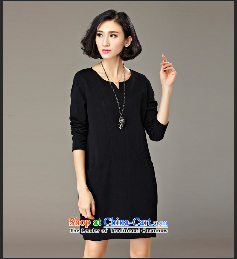 The Eternal Sau 2015 large female thick mm autumn new products attractive V-Neck trendy and comfortable long-sleeved dresses dark blue 4XL Photo, prices, brand platters! The elections are supplied in the national character of distribution, so action, buy now enjoy more preferential! As soon as possible.