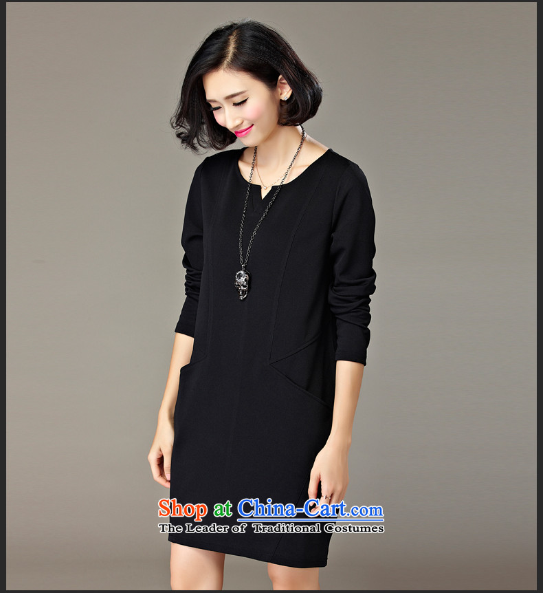 The Eternal Sau 2015 large female thick mm autumn new products attractive V-Neck trendy and comfortable long-sleeved dresses dark blue 4XL Photo, prices, brand platters! The elections are supplied in the national character of distribution, so action, buy now enjoy more preferential! As soon as possible.