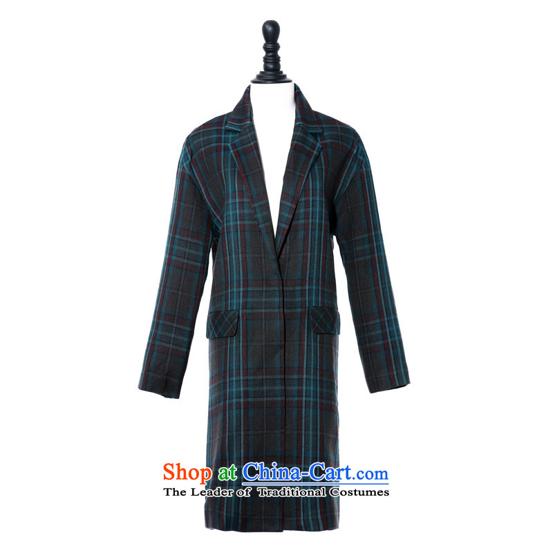 Song Leah GOELIA autumn 2015 new material)? long jacket,  blue and green of the A38 159E6EA00 S Song Leah GOELIA () , , , shopping on the Internet