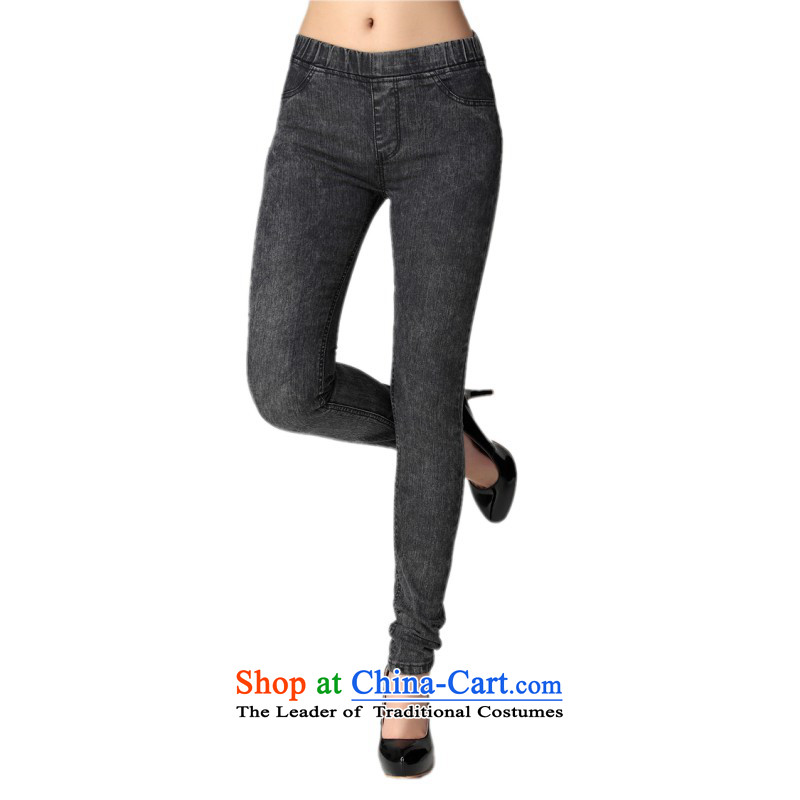 Payment on delivery to xl jeans chiffon cowboy in Waist Trousers trousers pencils, forming the trousers Stretch video thin OL autumn and winter ladies pants boots trousers thick black 4XL, Mei Yi Yi Sang land has been pressed shopping on the Internet