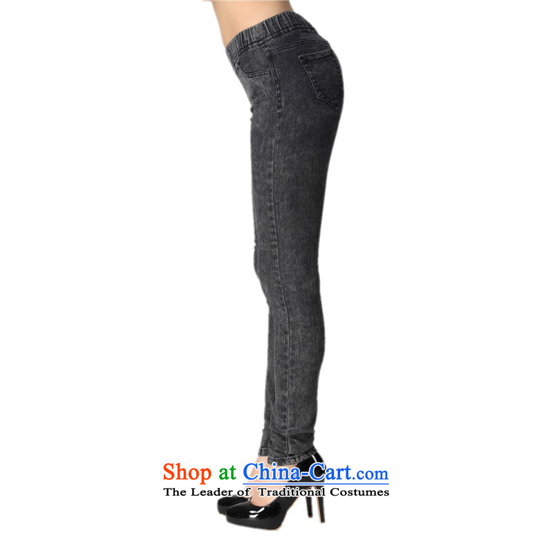 Payment on delivery to xl jeans chiffon cowboy in Waist Trousers trousers pencils, forming the trousers Stretch video thin OL autumn and winter ladies pants boots trousers thick black 4XL, Mei Yi Yi Sang land has been pressed shopping on the Internet