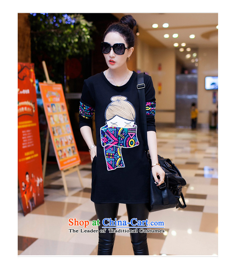 Van Gogh is the Fall 2015 new Korean female large graphics, forming the thin clothes in ethnic long long-sleeved T-shirt female black T-shirt XXL paras. 135-145 picture, prices, brand platters! The elections are supplied in the national character of distribution, so action, buy now enjoy more preferential! As soon as possible.