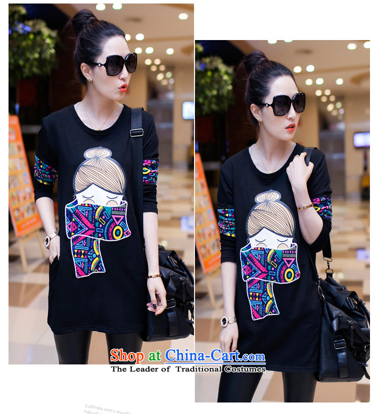 Van Gogh is the Fall 2015 new Korean female large graphics, forming the thin clothes in ethnic long long-sleeved T-shirt female black T-shirt XXL paras. 135-145 picture, prices, brand platters! The elections are supplied in the national character of distribution, so action, buy now enjoy more preferential! As soon as possible.