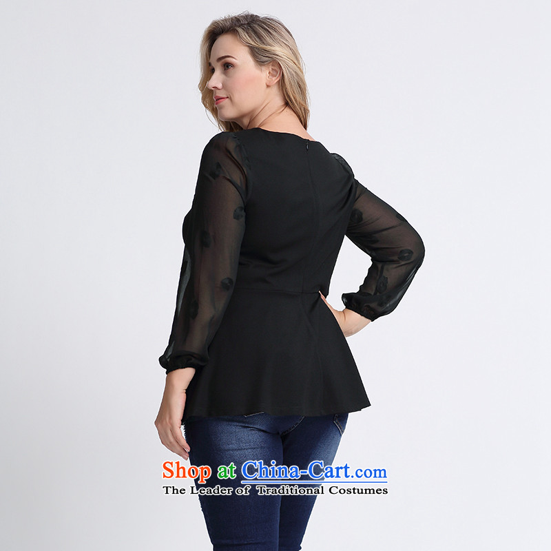 The former Yugoslavia Migdal Code women 2015 Autumn replacing the new mm thick and stylish embroidered spell checker T-shirt 953365471 receive waist  5XL, Black Small Mak , , , shopping on the Internet