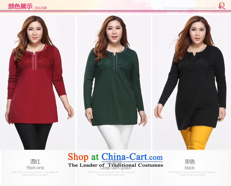 The former Yugoslavia Li Sau 2015 autumn large new mount female sexy round V-neck collar flower lace rose Stretch video and slender black 3XL 0131 UT T-shirt picture, prices, brand platters! The elections are supplied in the national character of distribution, so action, buy now enjoy more preferential! As soon as possible.