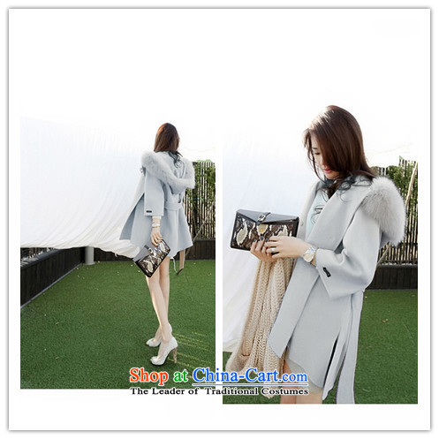 The Korean version of the autumn and winter mrsos2015 Nagymaros Neck Jacket in long cloak Korean gross coats cloak relaxd?? The light blue coat gross S picture, prices, brand platters! The elections are supplied in the national character of distribution, so action, buy now enjoy more preferential! As soon as possible.