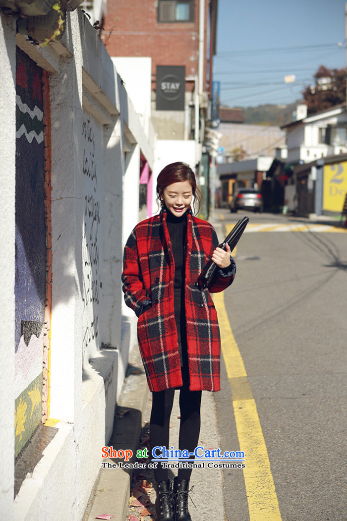 Havenmei2015 autumn and winter new Korean small fresh Korean female grid clip cotton thick hair? overcoat G009 red checkered picture of M, prices, brand platters! The elections are supplied in the national character of distribution, so action, buy now enjoy more preferential! As soon as possible.