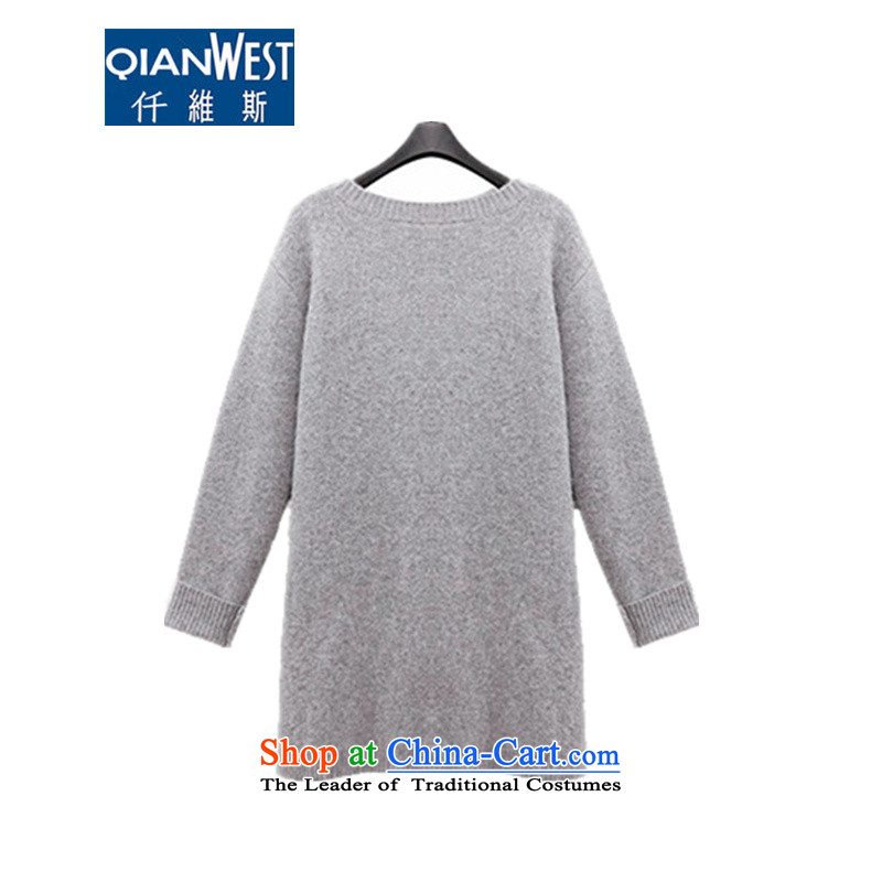 The 2015 Europe 250 graphics thin dresses autumn and winter large increase in female obesity mm knitting sweater Lace up two kits 5810 picture color 4XL recommendations 160-180, 250 weight (QIANWEISI) , , , shopping on the Internet