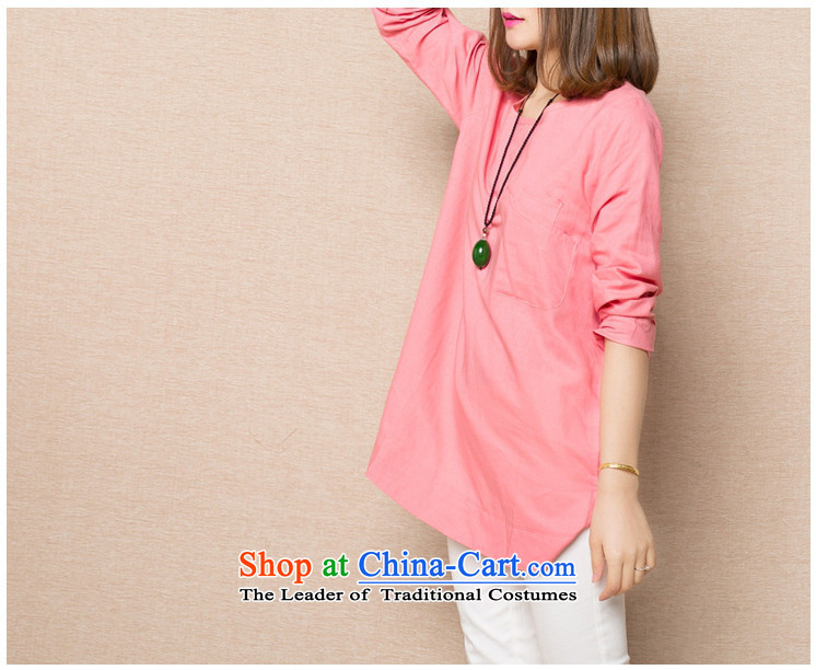 Replace the Korean version of the 2015 autumn shirt MM thick cotton linen A relaxd T-shirts, T-shirt shirts video thin light pink 3XL picture, prices, brand platters! The elections are supplied in the national character of distribution, so action, buy now enjoy more preferential! As soon as possible.