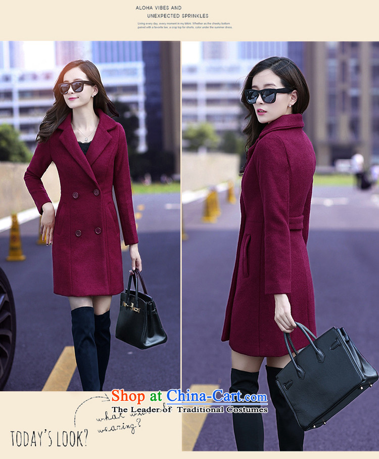 Lucie, wool coat women 2015 Winter Olympics? the new Korean version of Sau San solid color jacket women in double-long a wool coat MN1561 Blue M picture, prices, brand platters! The elections are supplied in the national character of distribution, so action, buy now enjoy more preferential! As soon as possible.