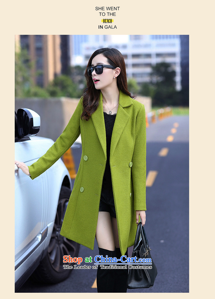 Lucie, wool coat women 2015 Winter Olympics? the new Korean version of Sau San solid color jacket women in double-long a wool coat MN1561 Blue M picture, prices, brand platters! The elections are supplied in the national character of distribution, so action, buy now enjoy more preferential! As soon as possible.