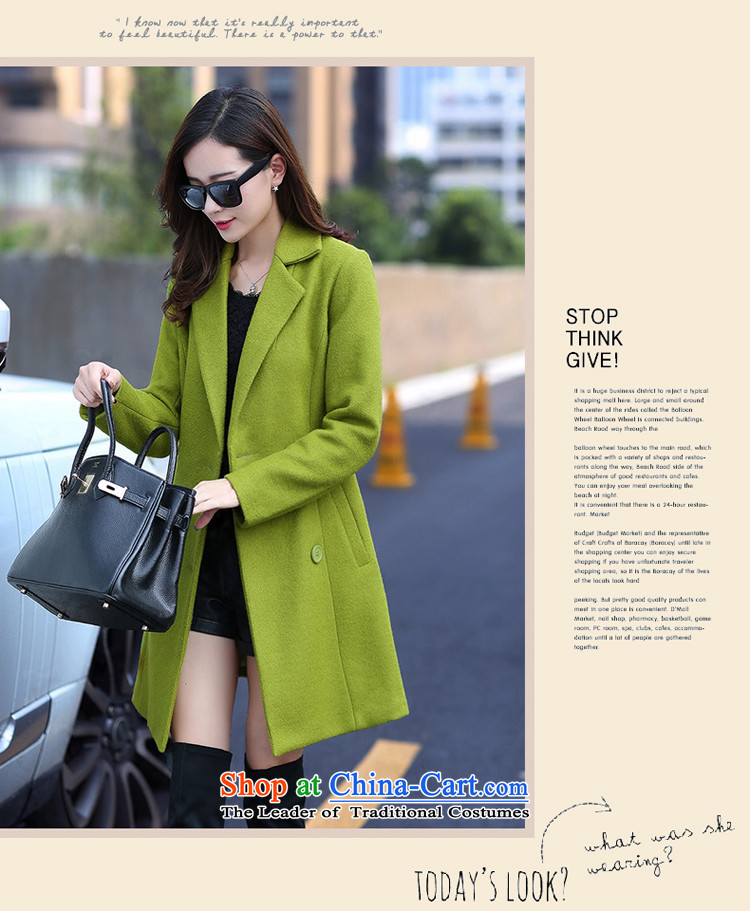 Lucie, wool coat women 2015 Winter Olympics? the new Korean version of Sau San solid color jacket women in double-long a wool coat MN1561 Blue M picture, prices, brand platters! The elections are supplied in the national character of distribution, so action, buy now enjoy more preferential! As soon as possible.