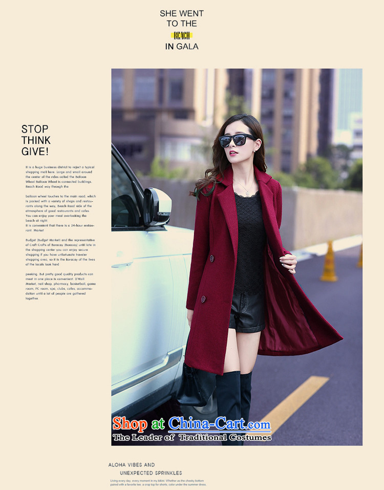 Lucie, wool coat women 2015 Winter Olympics? the new Korean version of Sau San solid color jacket women in double-long a wool coat MN1561 Blue M picture, prices, brand platters! The elections are supplied in the national character of distribution, so action, buy now enjoy more preferential! As soon as possible.