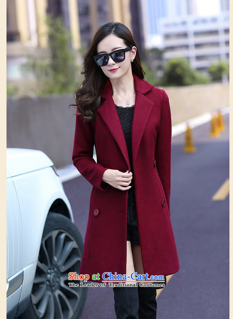 Lucie, wool coat women 2015 Winter Olympics? the new Korean version of Sau San solid color jacket women in double-long a wool coat MN1561 Blue M picture, prices, brand platters! The elections are supplied in the national character of distribution, so action, buy now enjoy more preferential! As soon as possible.