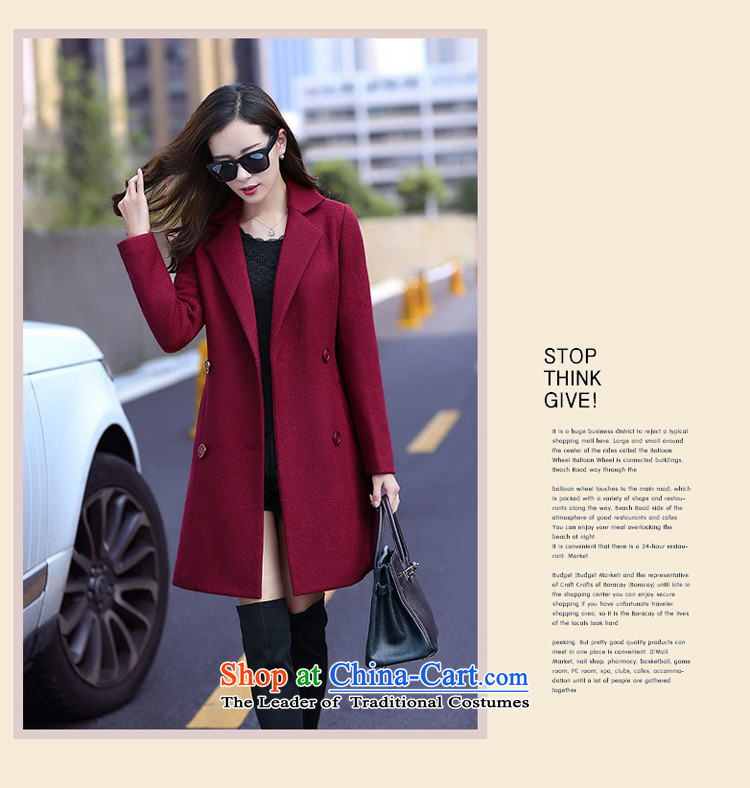 Lucie, wool coat women 2015 Winter Olympics? the new Korean version of Sau San solid color jacket women in double-long a wool coat MN1561 Blue M picture, prices, brand platters! The elections are supplied in the national character of distribution, so action, buy now enjoy more preferential! As soon as possible.