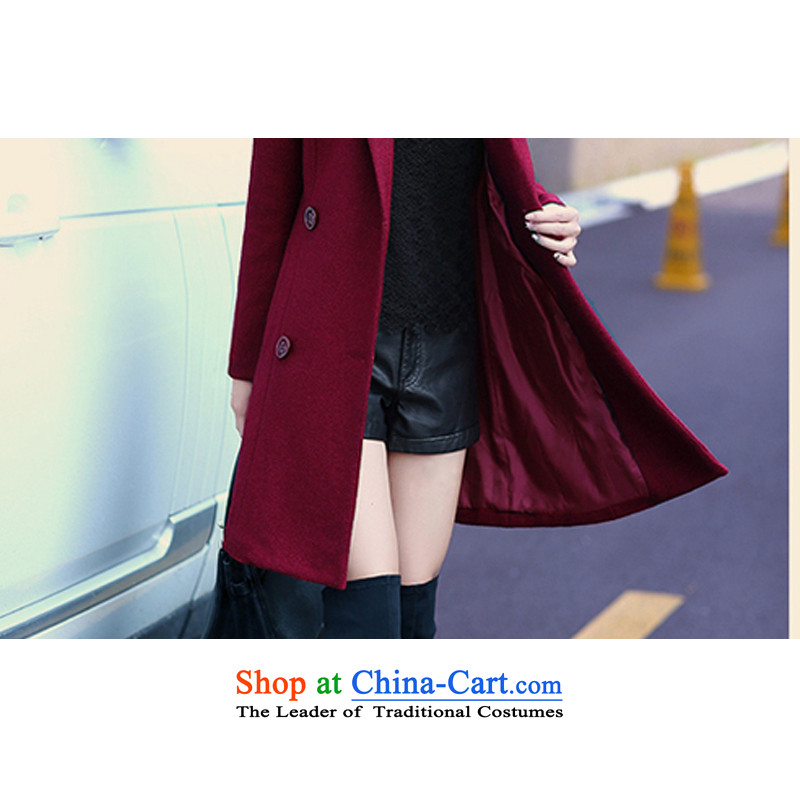 Lucie, wool coat women 2015 Winter Olympics? the new Korean version of Sau San solid color jacket women in double-long a wool coat MN1561 Blue M Lucie Diop (lucy dior , , , shopping on the Internet